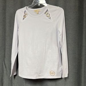 Michael Kors Long Sleeve Embellished Tee